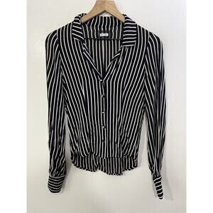 Reformation Button Up Striped Top XS Parisian Minimalist Office Preppy Capsule